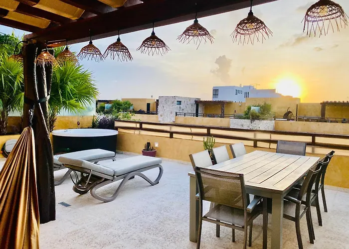 Lunada Ph With Private Rooftop And Jacuzzi By Caribe Rentas Apartment Playa del Carmen